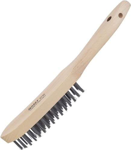 Brosse métallique HAZET 2130 Poils métalliques de 25 mm de haut, extrêmement résistants - Pour dissoudre et éliminer les salissures tenaces, Pour le dérouillage de pièces automobiles ou métalliques