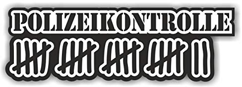 Folien-Zentrum - Polizeikontrolle Strichliste 16x5cm - hochwertiger Aufkleber Auto Tuning - OEM & JDM Autosticker - Lustige Sticker Decal für Car - Stickerbomb - Autoaufkleber - Made in Germany