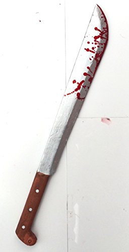 The Rubber Plantation TM 619219296090 PU Foam Machete Realistic Halloween Fancy Dress Costume Accessory Prop Horror Weapon Decoration, One Size