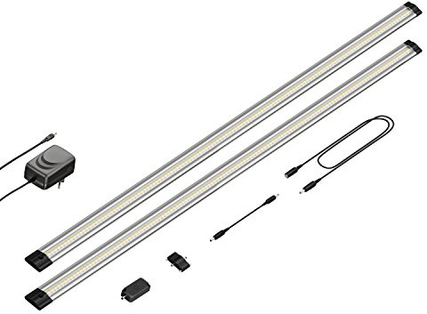 parlat LED Unterbau-Leuchte Siris, Touch-Dimmer, flach, je 90cm, je 963lm, warm-weiß, 2er Set