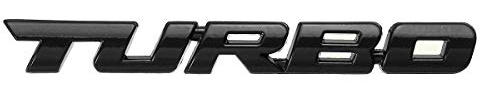C-FUNN Turbo 3D Metall Auto Aufkleber Schriftzug Abzeichen Aufkleber für Auto Body Heckklappe - Schwarz