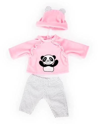 Bayer Design - 84684AA Puppenkleidung für 40-46cm Puppen, Hose, Oberteil und Mütze, Set, Outfit mit Pandabär