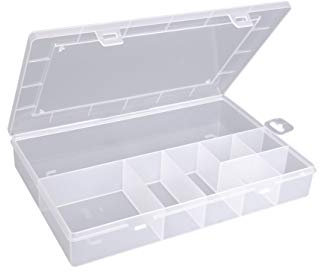 hünersdorff PP-Eco caja de almacenaje de joyerías caja transparente organizador | caja clasificadora robusta para tornillos y otras piezas pequeñas | 23,3 x 33,9 x 5,8 cm, transparente
