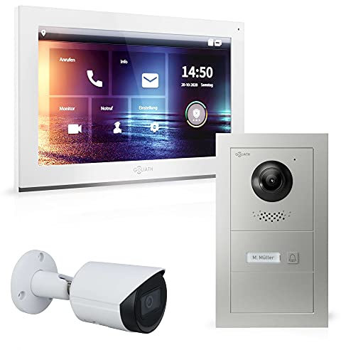 Goliath Hybrid | IP | Full-HD Video Türsprechanlage | App | 1-Fam | 1 x Full-Touchscreen 10 | Aluminium Unterputz Türstation | + Blanko Modul | 180° Ultra-Weitwinkel | AV-IPS-512