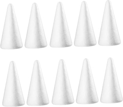 VALICLUD 10 Stück Handgefertigte Schaumstoffkegel Für Kinder -Bastelsets Basteln DIY- Weiß Styropor Weihnachtsdekoration Kinderspielzeug Ornamentkegel Partyform Zum
