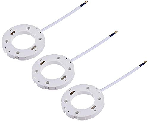 sourcing map 3 Stück GX53 Lampenfassung AC 250V 2A 11cm Lang LED Lampensockel mit Halterung, Keramik Weiß Blau