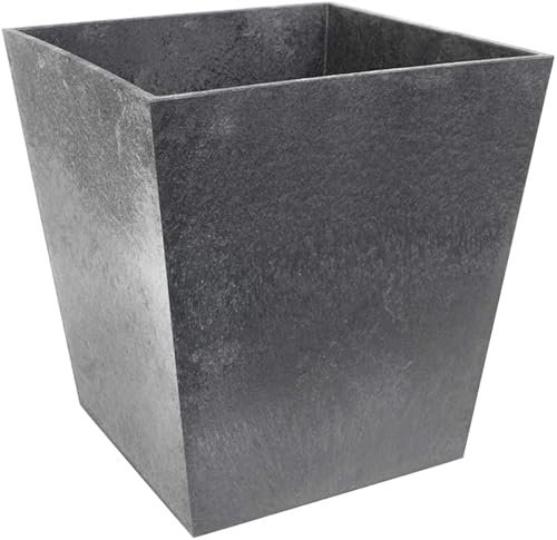 HTUK Recycled Rubber Planter - Steel Grey, 33cm, Indoor/Outdoor, Self Watering Base, Versatile