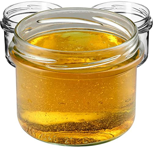 KADAX Små konserveringsburkar 235 ml, glas fi82, miniglas för honung och kryddor, syltburkar med lock, lufttäta burkar att ge bort (utan lock, 10 stycken)