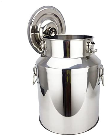 Bidon à Lait Acier Inoxydable Seau à Vin, 18 L Pot à Lait en Acier Inoxydable Bidon de Transport pour Lait, Vin