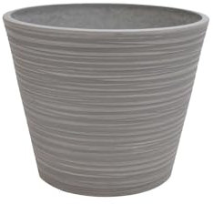 Briconess.com Vaso Tondo Basso da Giardino in Fibra di Argilla 34x34x34 cm Ginestra - White