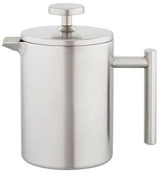Stellar Double Wall Matt Stainless Steel Cafetiere – 300ml Stainless Steel Insulated French Press Coffee Maker