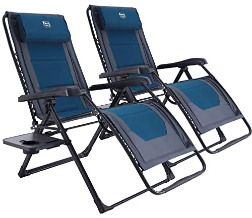 TIMBER RIDGE Oversized Recliner Zero Gravity Chair, Blue-2 Pack