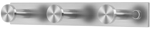 Dripex Garderobenhaken Edelstahl, Wandhaken Selbstklebend & Schrauben, Hakenleiste Kleiderhaken Wand mit 3 Haken, Garderobenleiste Wandgarderobe für Kitchen Flur Vorzimmer, Silber