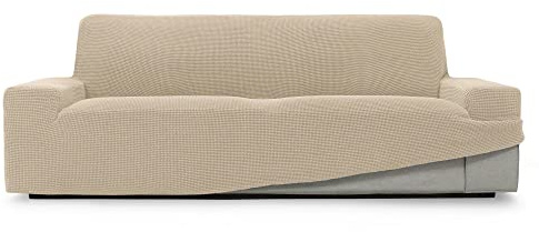 SOFASKINS® super elastischer überzug, Sofabezug 3 sitzer, atmungsaktiv, bequem und langlebig, Sofa überzug, Einfach anzubringen, Maße (180-230Cm), Farbe Beig