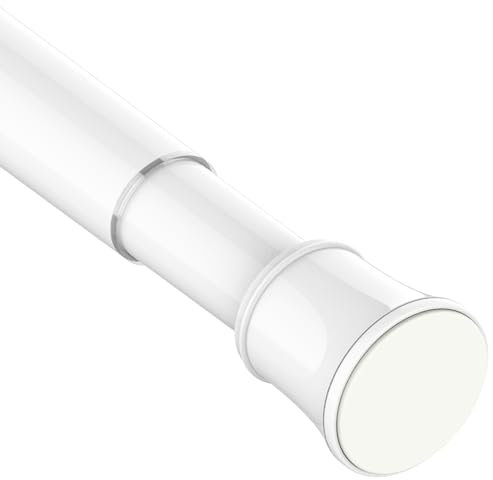 Gardinenstange ohne Bohren Teleskopstange Ausziehbare Kleiderstange zum Duschvorhangstange Einstellbare für Schränke,Fenster,Kleiderschrank 1Stück 185-250 cm Weiß