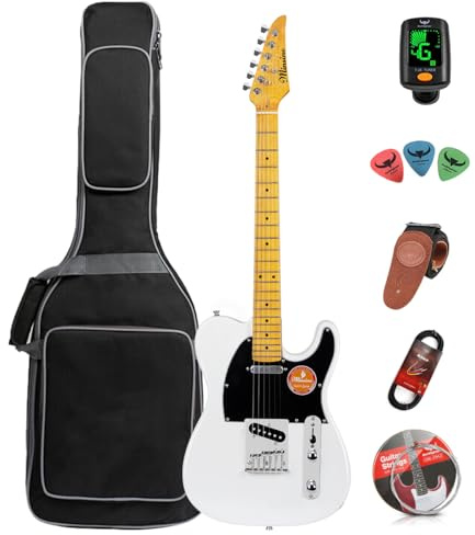 Guitarra eléctrica para adultos, principiantes, guitarra, rock, profesional, para hombres y mujeres (White)