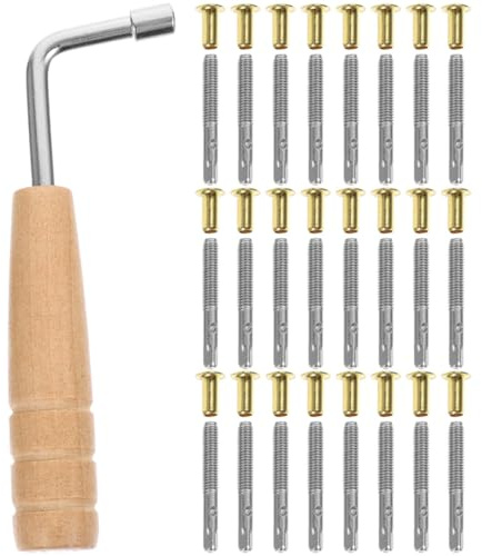 Leierharfen Saitenstift Schrauben Ersatzteil Satz, 1 Satz | Holz und Metall, Einfache Montage, Robust und Zuverlässig, für Liebhaber der Leierharfe
