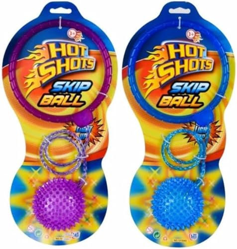 HOT BARGAINS 1 X Light Up Skip Ball | Flashing Ankle Spike Ball Assorted Color | Skipping Toy for Outdoor Game Beach Party, Kids party, Summer Game (1)