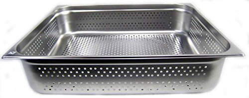 AcMax GN 2/1 Gastronormbehälter GN-Behälter Edelstahl 43,4 Liter Tiefe 150mm GELOCHT