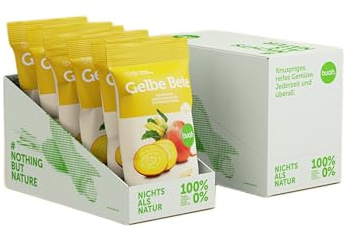 BUAH® Knusprige Gelbe Beete Chips - 100% Natürlich, Ohne Fett & Zusätze, Vegan, Glutenfrei, 6x Snack Beutel