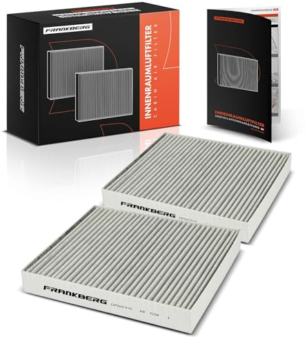 Frankberg 2x Innenraumfilter Pollenfilter mit Aktivkohle 6Q0819653 | Kompatibel mit A1 Sportback 8XA 8XF, Polo 6C1 6R1, R.o.o.m.s.t.e.r 5J7, Polo Stufenheck 9N2 9N4, Rapid NH3 NK3 NK6