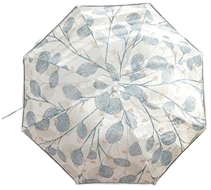 WIPPWER Folding Umbrellas New Portable lace Umbrella Leaves Flower Blossom Parasol 3 Folding Umbrella UV Sunny Rain Parasol Lace Sun Umbrella Luggage Travel Gear(B)