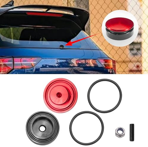 UZZH Car Rear Window Wiper Plug, Windshield Wiper Delete Cover Kits, Waterproof Vehicle Wiper Block Off Grommet Cap, Universal Automotive Accessories for SUV, Truck, RV and More（Red）