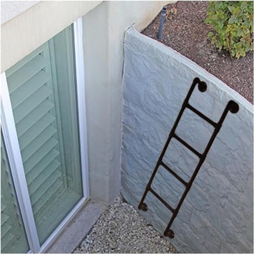Kellerfluchtleiter – 101,6 cm 177,8 cm Egress Leiter für Fensterbrunnen, Brandschutz, Notfallsicherheit, Schmiedeeisen, kleine Größe