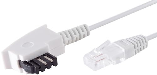 1aTTack.de 1 cable de enrutador TAE-F a RJ45 (8P2C) TAE de 6 m, cable de conexión a enchufe telefónico compatible con DSL VDSL ADSL Fritzbox Internet, color blanco