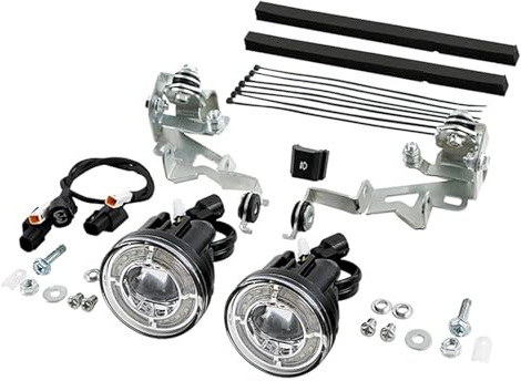 DZSDKHLFJ Phare Moto pour Goldwing GL1800 2018 2019 2020 2021 2022 2023 2024 Kit De Fixation De Feux Antibrouillard Stroboscopiques À LED pour Moto Phare Avant