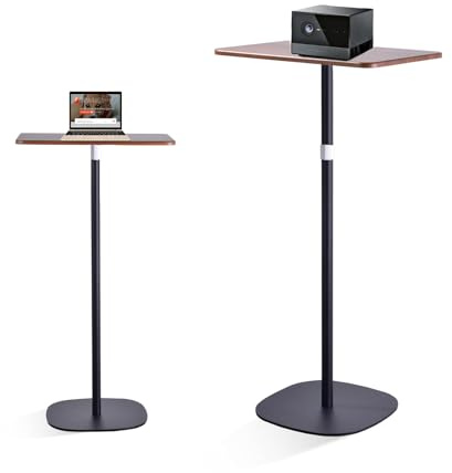 Generisch Höhenverstellbarer Stehtisch (46–120 cm) – Mobiler Walnuss-Arbeitsplatz für Büro/Studium, passend für 43.9 cm-Laptop & Projektor