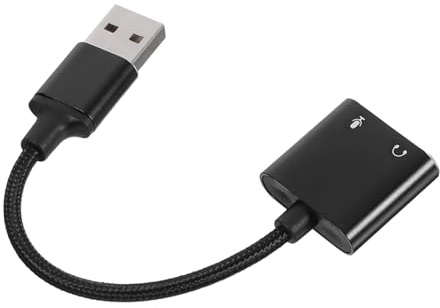 iplusmile Usb Audio Adapter Mic and Headphone Splitter External Sound Card Converter for Pc Laptop and Mobile Devices High-fidelity Audio Quality Compatibility Design
