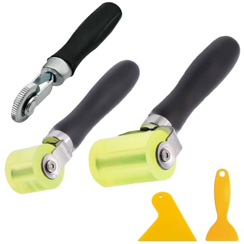 3 StüCk AndrüCkrolle Mit Zwei Gelben Abstreifern, Andruckrolle Werkzeug, Andruckrolle Zum Abdichten Und VerschweißEn Von Pvc-Planen Und AutoschalldäMmstoffen.