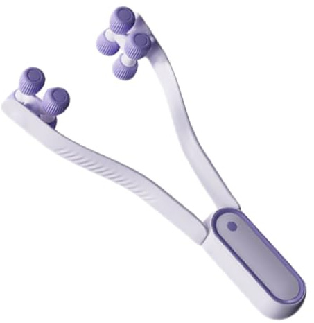 HONITANO Gesichtsroller V-form Massagegerät Manuell Doppelkinn Straffend Hautpflege Gesichtsmassagegerät Für Damen Mit Stylischem Roller in Violett