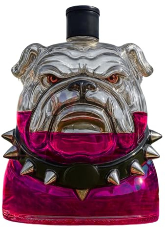 Whiskey Bottle – 300ml Transparent Bulldog Glass | Whiskey Decanter | Alcohol Dispenser Collectible | Home Bar Decor | Brandy Tequila Vodka Bourbon Container, Husband Gift Drinkware, Stylish Liquor