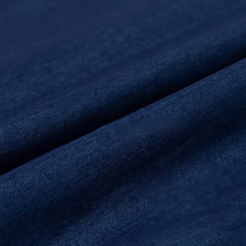 Vayliro Vintage Stretch Jeansstoff Meterware Dünn 145x100cm 0.3mm Denim Stoff Bastelstoffe Stoffe Zum Nähen Dekostoff Jeans Stoff Elastisches Stoffe für DIY Handwerk Kleidungsdekoration,Dunkelblau