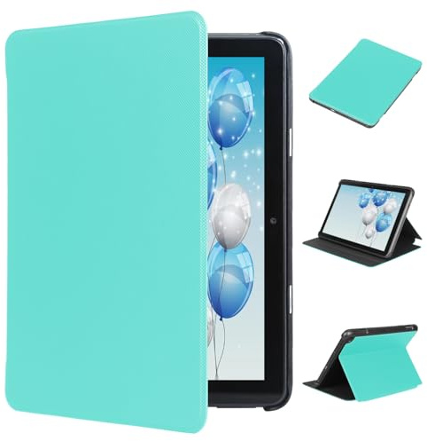 Hülle für 8 Tablet (14th/12th Gen, 2024/2022 Release), TOKILO Soft PU Ledertasche mit verstellbarem Stand Auto Wake/Sleep, Passend für LG 8-Zoll-Tablet, Mintgrün