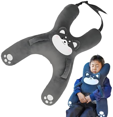 Générique Oreiller De Voiture pour Enfant Support De Tête pour Dormir E-n Voiture Coussin De Siège Auto Enfant avec Fente pour Ceinture pour Filles Garçons E-n Voyage Voitur-e Camion SUV Train Avion