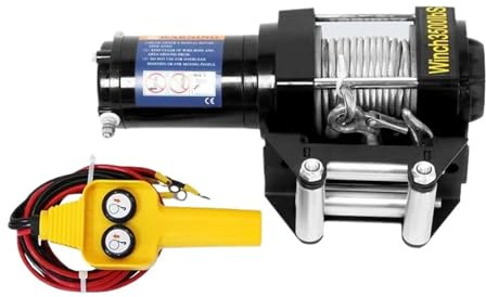 Paranco elettrico, Verricello Elettrico 3500/3000LBS 12V, Fuoristrada Per Corda Sintetica Per Auto/ATV/barca/rimorchio,per garage, magazzino, costruzione(3500lbs,24v)