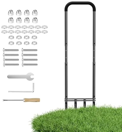 Genérico Aireador de Jardín,4 Púas con Tornillos de Acero Inoxidable | Aireador de Suelo Manual,para Hogar Jardín Paisajismo Suelo Césped Mantenimiento