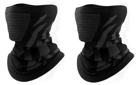 2 Stück Multifunktionstuch Schlauchschal Atmungsaktiv Halswarmer Schwarz | Feuchtigkeitsableitend, elastisch, UV-Schutz, Windabweisend, Gesichtsmaske, Schlauchform, bequem und vielseitig