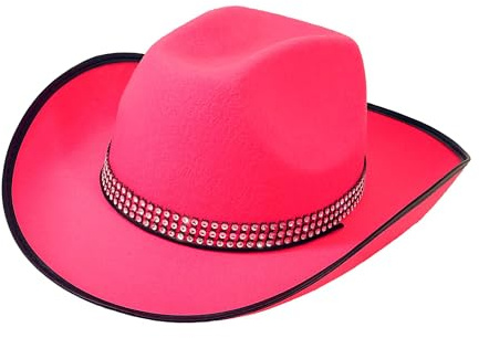 W WIDMANN MILANO Party Fashion - Cowboyhut aus Filz | Mit Strass-Hutband und Glitzer-Look, für Westernpartys, Karneval und Junggesellenabschiede