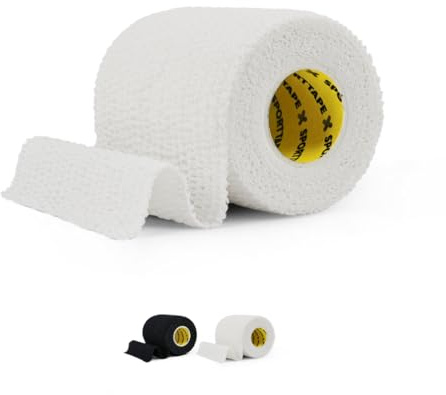 SPORTTAPE EAB Tape | 7.5cm x 4.5m - White - Tearable Elastic Adhesive Bandage | Rugby Lifting, Tear Light Strapping Tape for Medical, Lifting Blocks, Knee Strapping, Elbow & Wrist - Single Roll