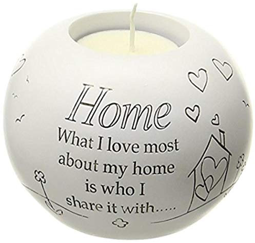 Pavilion Gift Company Home Round Candle Holder, Said with Sentiment by Pavilion, 3-3/4