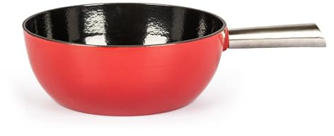 Stöckli Pentolino per fonduta di Formaggio Caquelon Elégance Rosso/Nero, 7324.0214