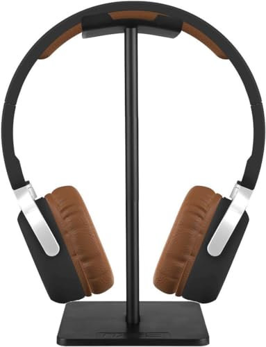 NXET Headphone Stand, Universal Aluminum Holder Showing Display Hanger for HyperX Cloud II Gaming Headset, Microsoft Xbox One Chat, Turtle Beach Recon, Sony Headset 2.0 and More (Black)