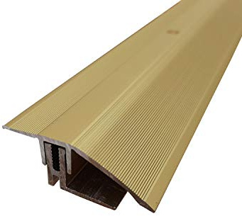 ufitec® TPL Profi MAX Profilsystem für Parkettböden - geeignet für Belagshöhen von 14-21 mm - ALU eloxiert (Höhenausgleichsprofil | Länge: 90 cm, Gold Hell)