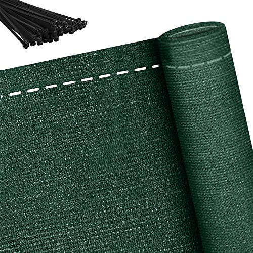 Froadp 10m Grün Balkonumspannungen HDPE Balkon Sichtschutz Zaunblende Schattiernetz Balkonverkleidung Sonnenschutz Tennisblende Netz Windschutz Gewebe mit Kabelbinder(Höhe 100cm)