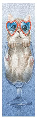 Vnurnrn Kätzchen Katze Süßes Tier Blau Skateboard Griffband Griptape Schleifpapier Blasenfrei Rutschfest Skating Board Longboard Roller Aufkleber 84x23cm