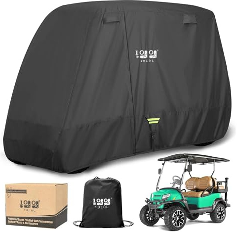 10L0L 600D Golf Cart Cover. Water, Wind, Rain, Dust and Sun Golf Cart Covers.Universal fit for All 2 Passenger 4 Passenger Golf carts